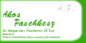 akos paschkesz business card